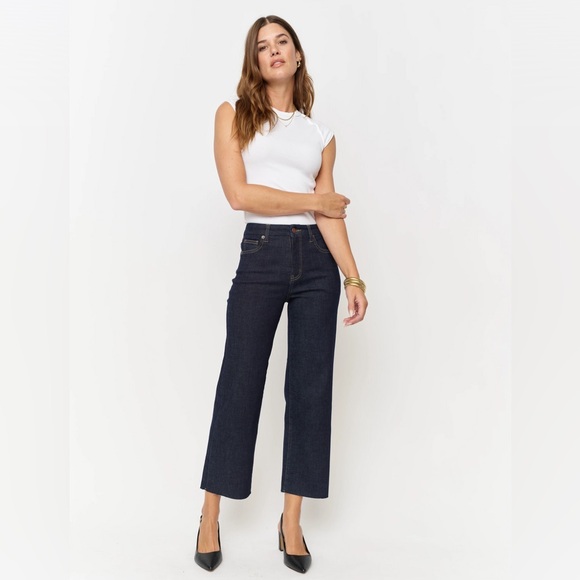 Oliver Logan Denim - Oliver Logan Aberdeen Wide Leg Cropped Timbers Dark Wash